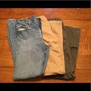 3 Men’s Timberland Pants sold separately 30 x 30 & 31 x 32
